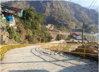 पर्यटकीयस्थल गलेश्वरमा फुटपाथसहितको सडक निर्माण