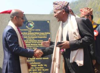 भारतद्वारा प्यूठानमा उच्च प्रभाव सामुदायिक विकास परियोजनाको शिलान्यास